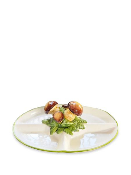  Les-ottomans Mushroom Hand-painted Ceramic Starter Trays - Neutrals 