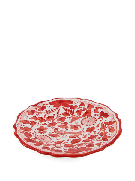 Les-ottomans Peacock Handpainted Pleate Set - Red 