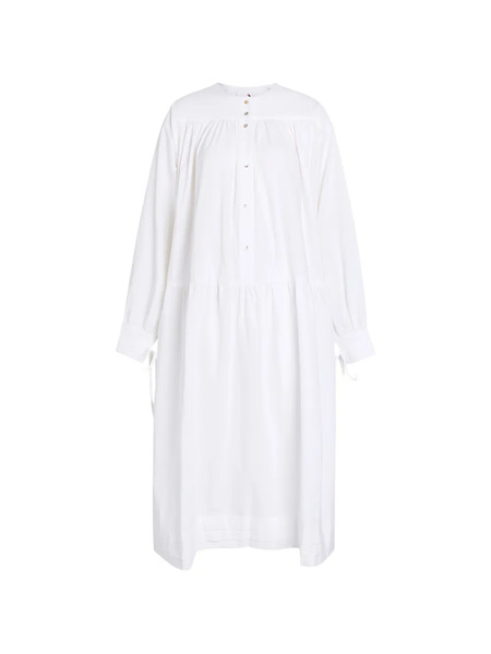  Les Vacances D'irina Button Drawstring Dress - White 