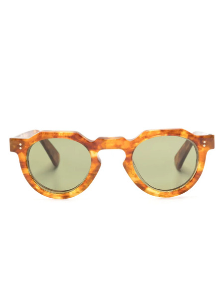  Lesca Crown Tortoiseshell Round-frame Sunglasses - Brown 