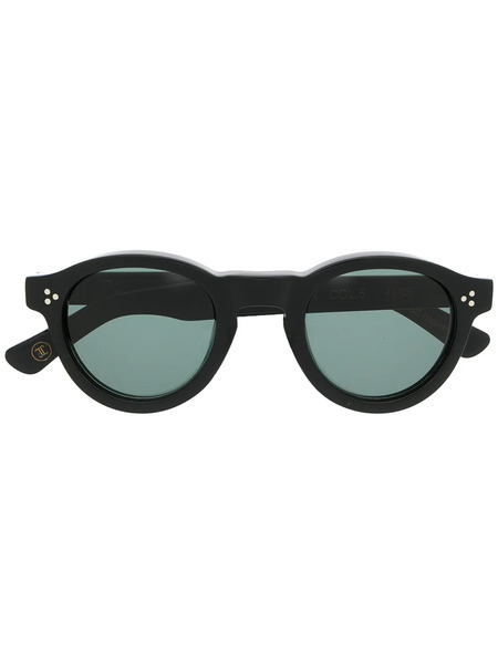  Lesca Gaston Round-frame Sunglasses - Black 