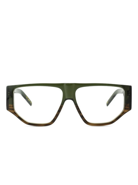  Lesca Geometric-frame Acetate Glasses - Green 