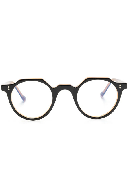  Lesca Heri Round-frame Glasses - Black 