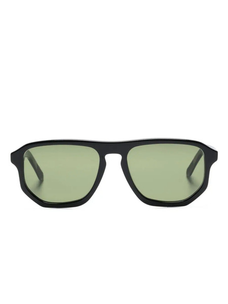  Lesca Maio Xl Rectangle-frame Sunglasses - Black 