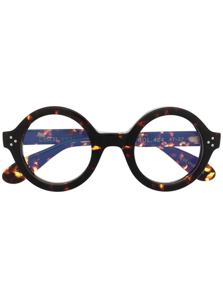  Lesca Phil Round-frame Glasses - Brown 