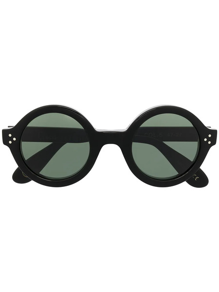  Lesca Phil Round Frame Sunglasses - Black 