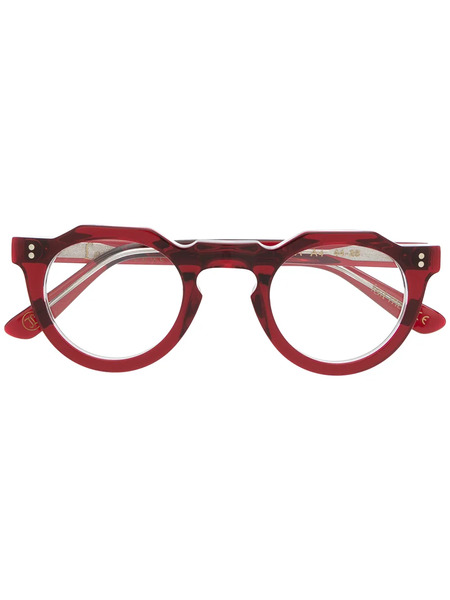  Lesca Pica A4 Round Frame Glasses - Red 