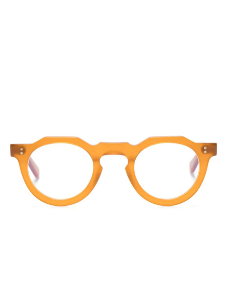  Lesca Round-frame Matte-finish Glasses - Yellow 