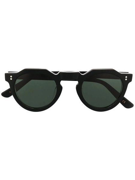  Lesca Round Frame Sunglasses - Black 