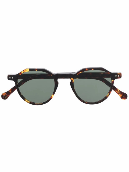  Lesca Round Frame Tortoiseshell Sunglasses - Brown 