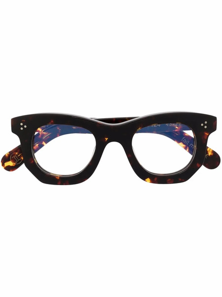 Lesca Tortoiseshell-effect Square-frame Glasses - Brown 