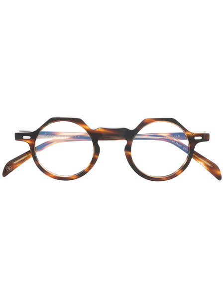  Lesca Yoga Round Frame Glasses - Brown 