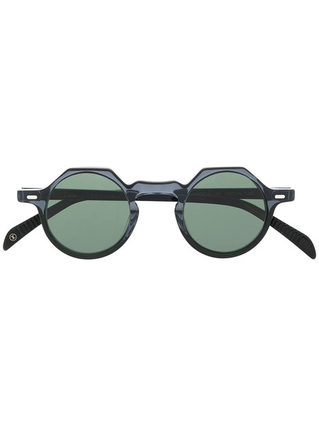  Lesca Yoga Round Frame Sunglasses - Black 