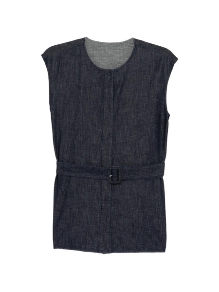  Less Belted Denim Vest - Blue 