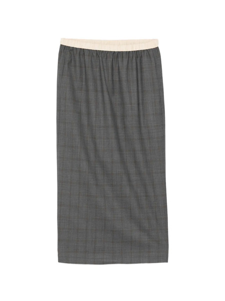  Less H-line Checked Skirt - Grey 