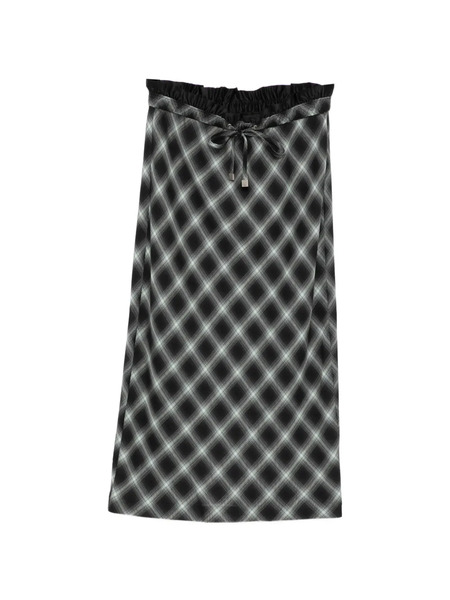  Less Plaid Midi Skirt - Black 