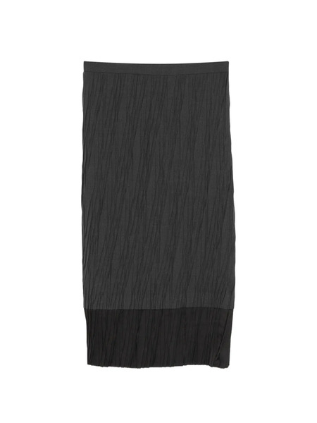  Less Pleated Patchwork Midi Skirt - Grey 