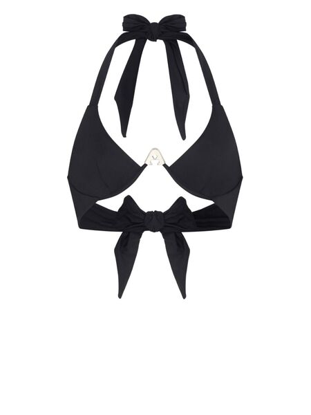  Let's Swim Shark Logo Bikini Top - Black 