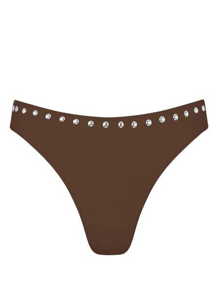  Let's Swim Studded Bikini Bottoms - Brown 