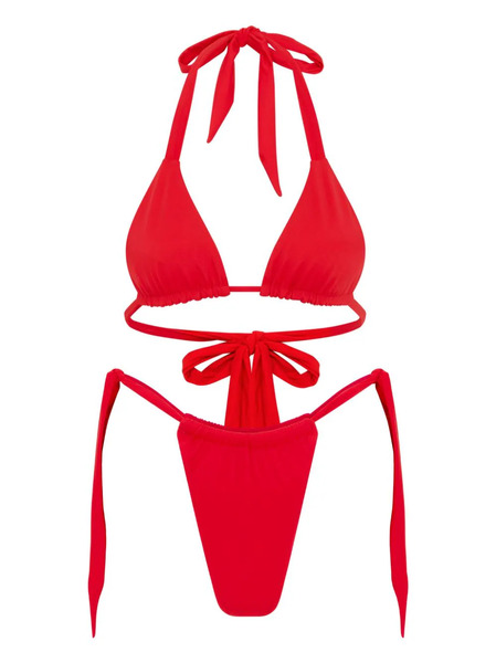  Let's Swim Triangle Bikini Top - Red 