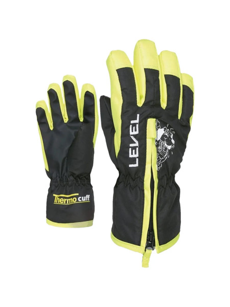  Level Kids Zip Gloves - Black 