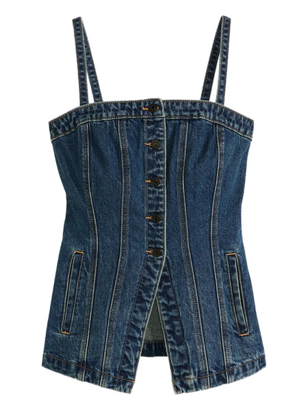  Levi's Button-front Denim Top - Blue 