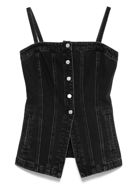  Levi's Button-front Denim Top - Grey 