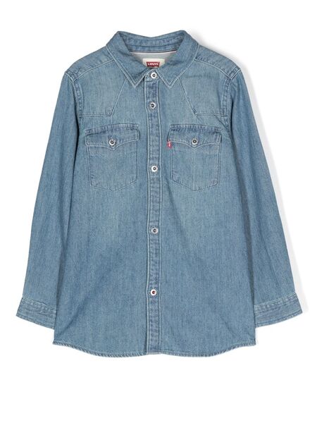  Levi's Kids Patch-pocket Denim Shirt - Blue 