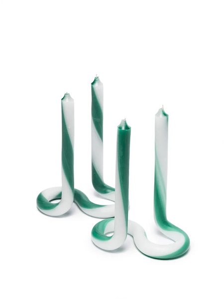  Lex Pott Stripe Twist Dual Candle - Green 
