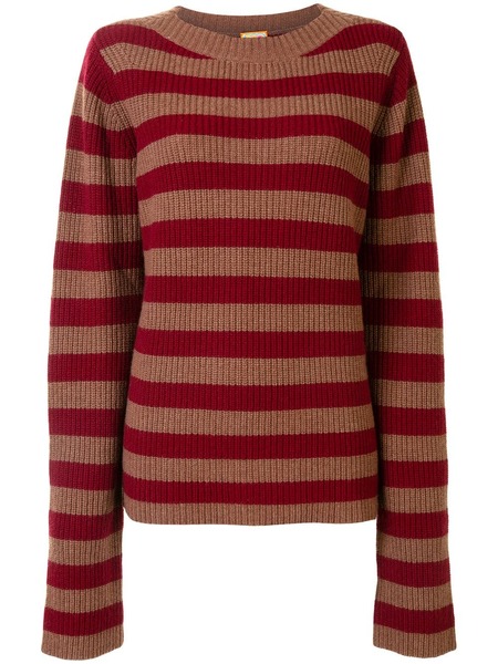  Lhd Horizontal Stripe Knit Jumper - Red 