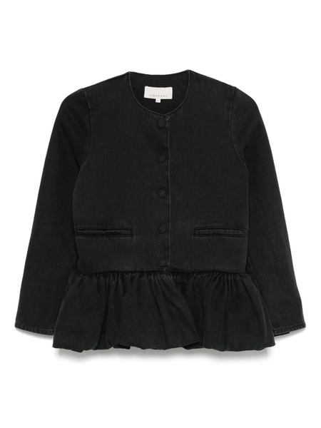  Liberowe Denim Peplum Jacket - Black 