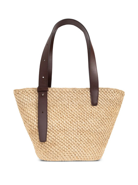  Lie Studio Small Bianca Raffia Tote Bag - Neutrals 