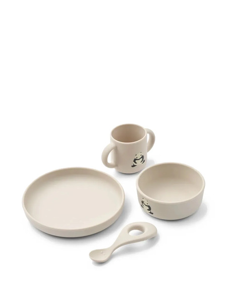  Liewood Vivi Panda-print Tableware Set - White 