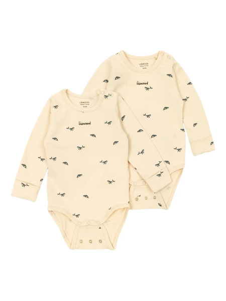  Liewood Whale-print Long-sleeved Bodies (pack Of Two) - Neutrals 