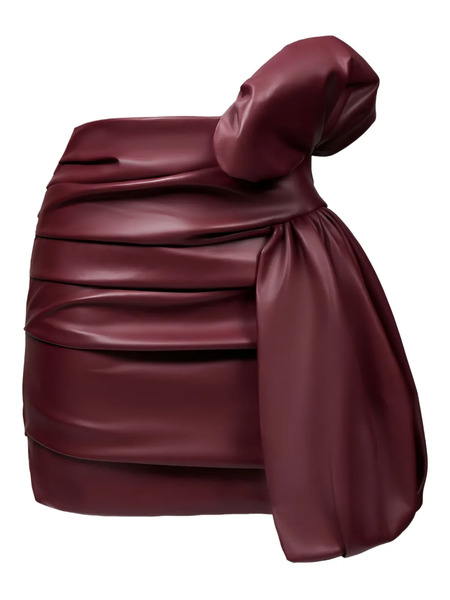  Lika Bow-detail Draped Mini Skirt - Red 