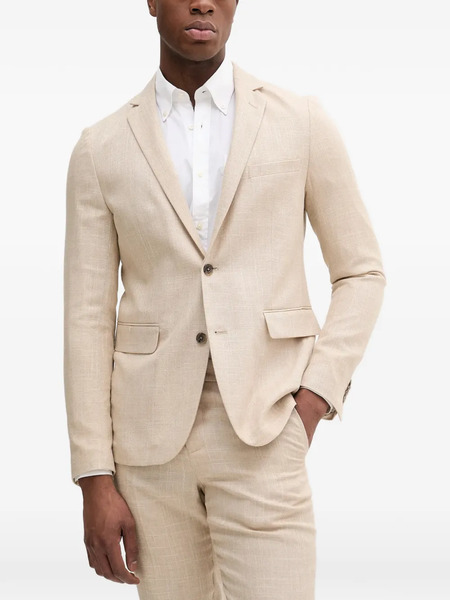  Lindbergh Buttoned Notched-lapels Suit - Neutrals 