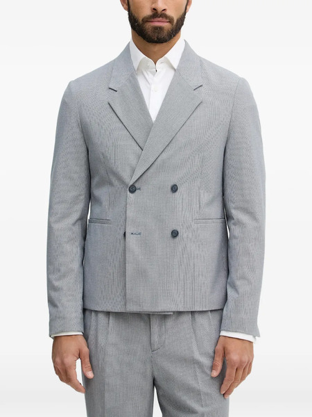  Lindbergh Double-breasted Patterned Suit - Grey 