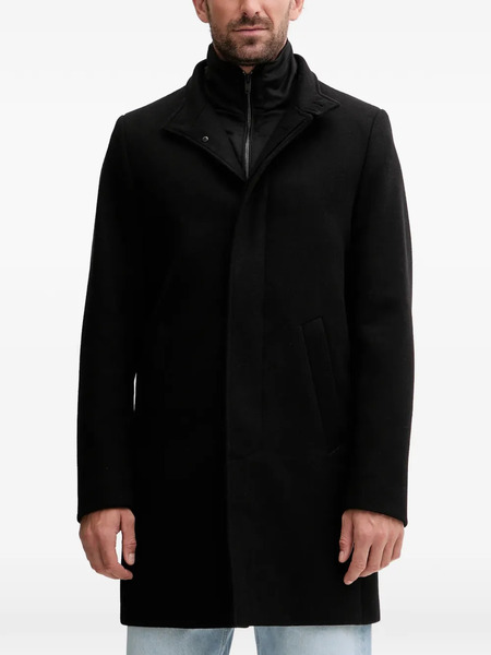  Lindbergh Funnel-neck Button Coat - Black 