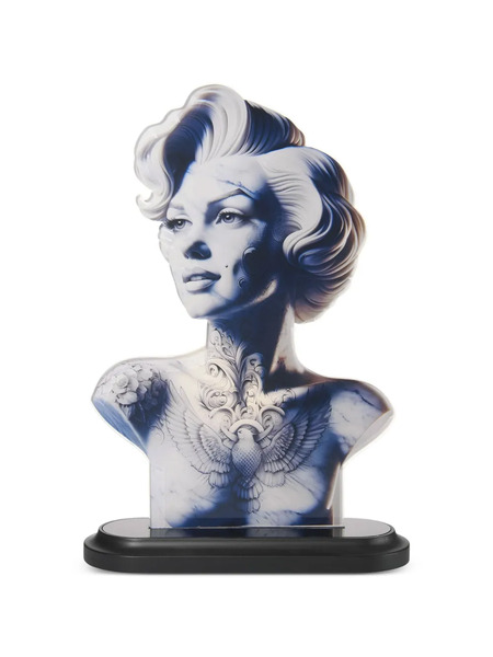  Linee Recanati Carrara Hollywood Tattoo Table Lamp - Blue 