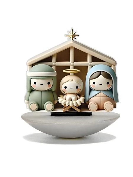 Linee Recanati Crib Presepe Figure Stand - Neutrals 