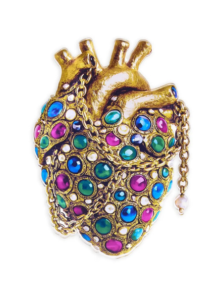  Linee Recanati Heart Centrepiece - Gold 