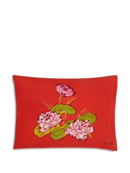  Lisa Corti Tea Flower Rectangular Cushion - Red 