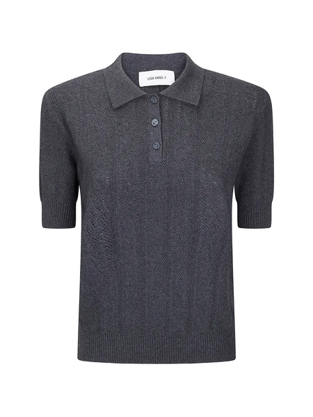 Lisa Yang Cristine Buttoned Polo Top - Grey 