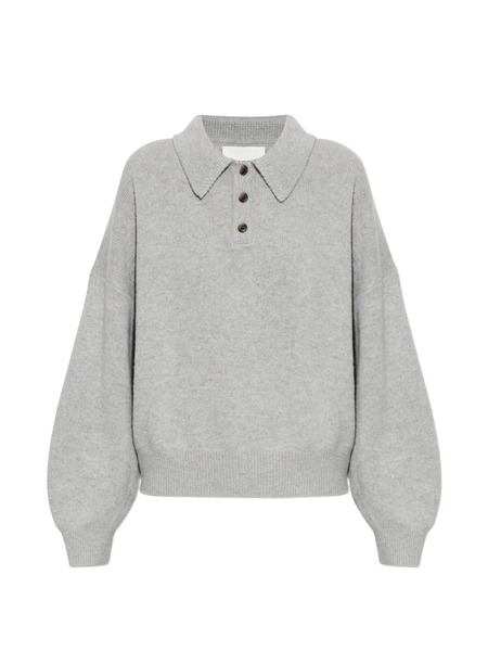  Lisa Yang Etta Button Collared Knitted Top - Grey 