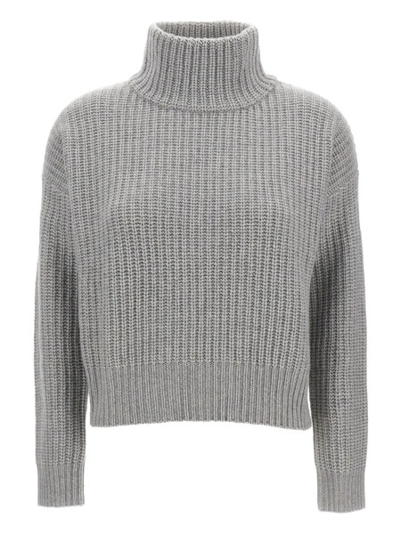  Lisa Yang High-neck Ribbed Sweater - Grey 