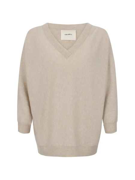  Lisa Yang V-neck Long-sleeve Sweater - Neutrals 