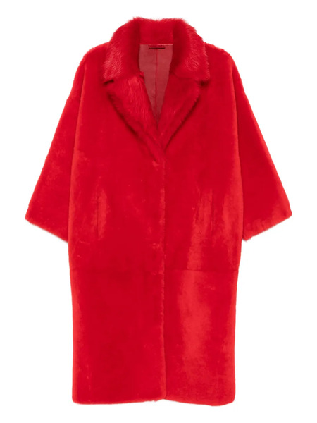  Liska Fur-collar Coat - Red 