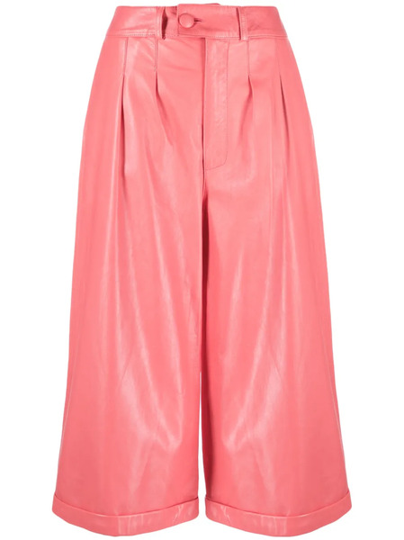 Liska Hose Leather Cropped Trousers - Pink 