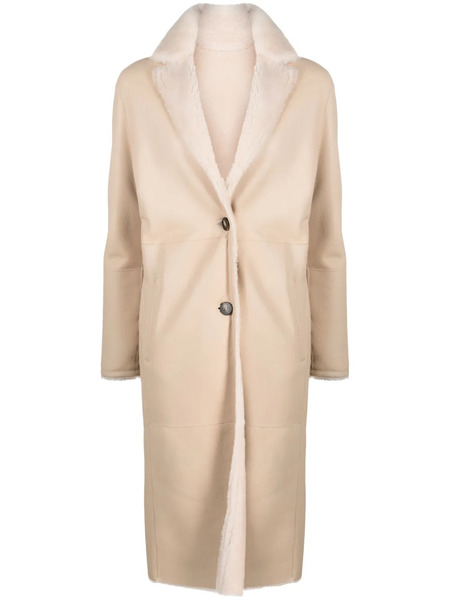  Liska Lammmantel Button-up Coat - Neutrals 