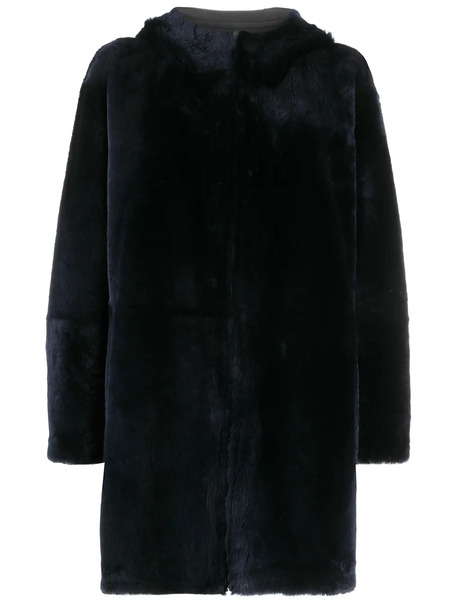  Liska Reversible Hooded Coat - Blue 
